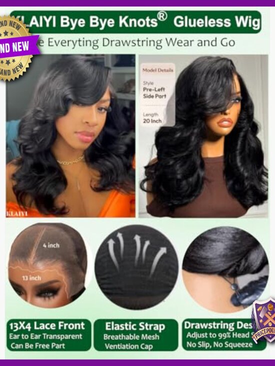 Human Hair Lace Front Wig Glueless 26 Inch Body Wave Pre Plucked